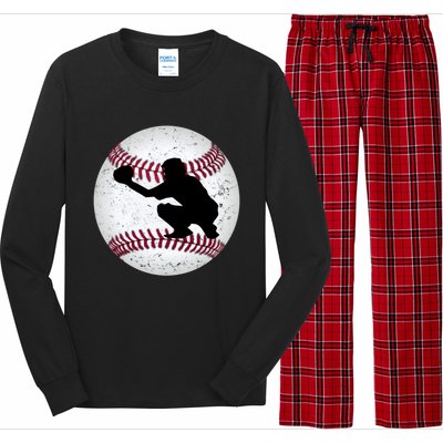 Baseball Catcher Gift Long Sleeve Pajama Set