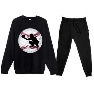 Baseball Catcher Gift Premium Crewneck Sweatsuit Set