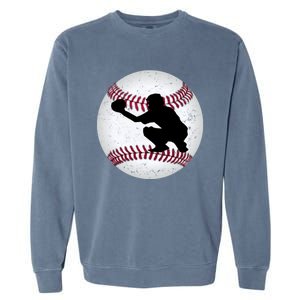 Baseball Catcher Gift Garment-Dyed Sweatshirt