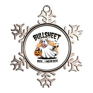 Bullsheet Cow Ghost Funny Moo I Mean Boo Halloween Spooky Gift Metallic Star Ornament