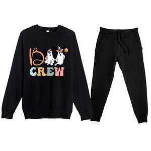 Boo Crew Ghost Witch Halloween Boo Ghost Costume Gift Premium Crewneck Sweatsuit Set