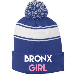 Bronx Cool Gift Stripe Pom Pom Beanie