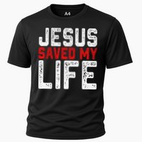 BOLD Christian Gift Jesus Saved My Life Cooling Performance Crew T-Shirt