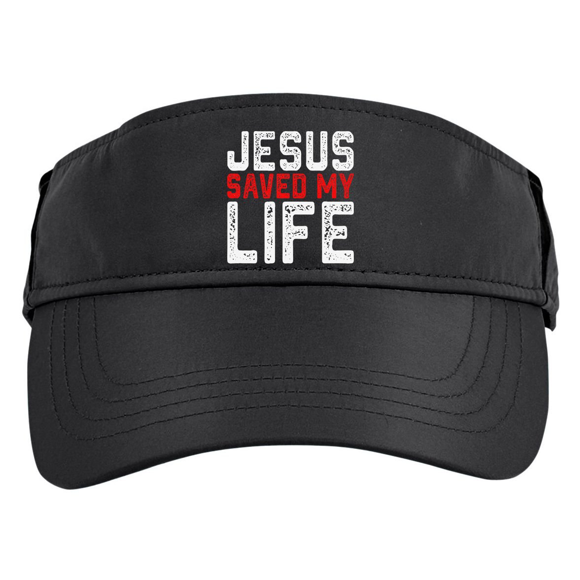 BOLD Christian Gift Jesus Saved My Life Adult Drive Performance Visor