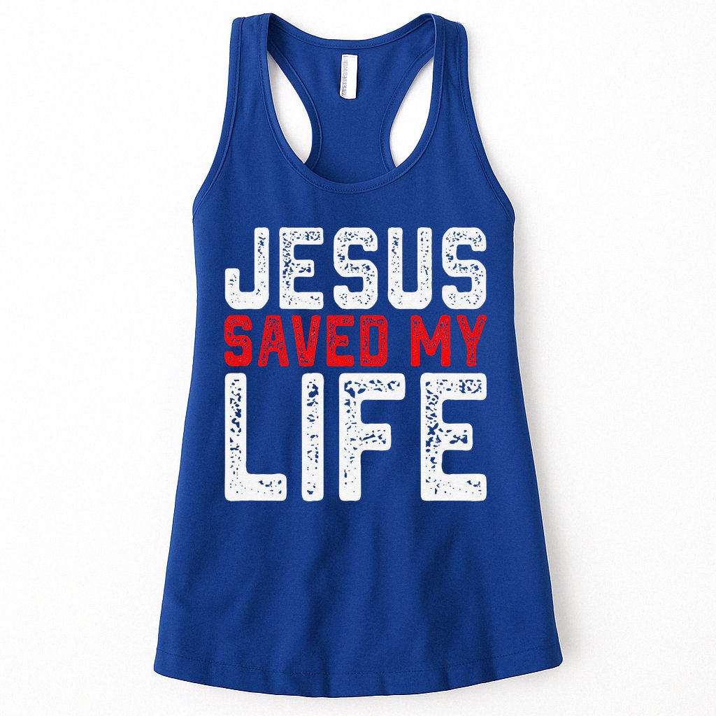 BOLD Christian Gift Jesus Saved My Life Womens Tank Top