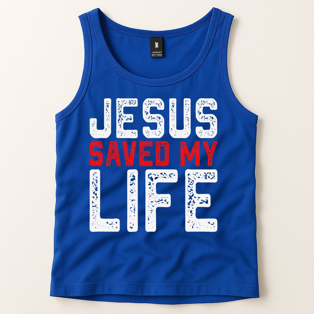 BOLD Christian Gift Jesus Saved My Life Tank Top