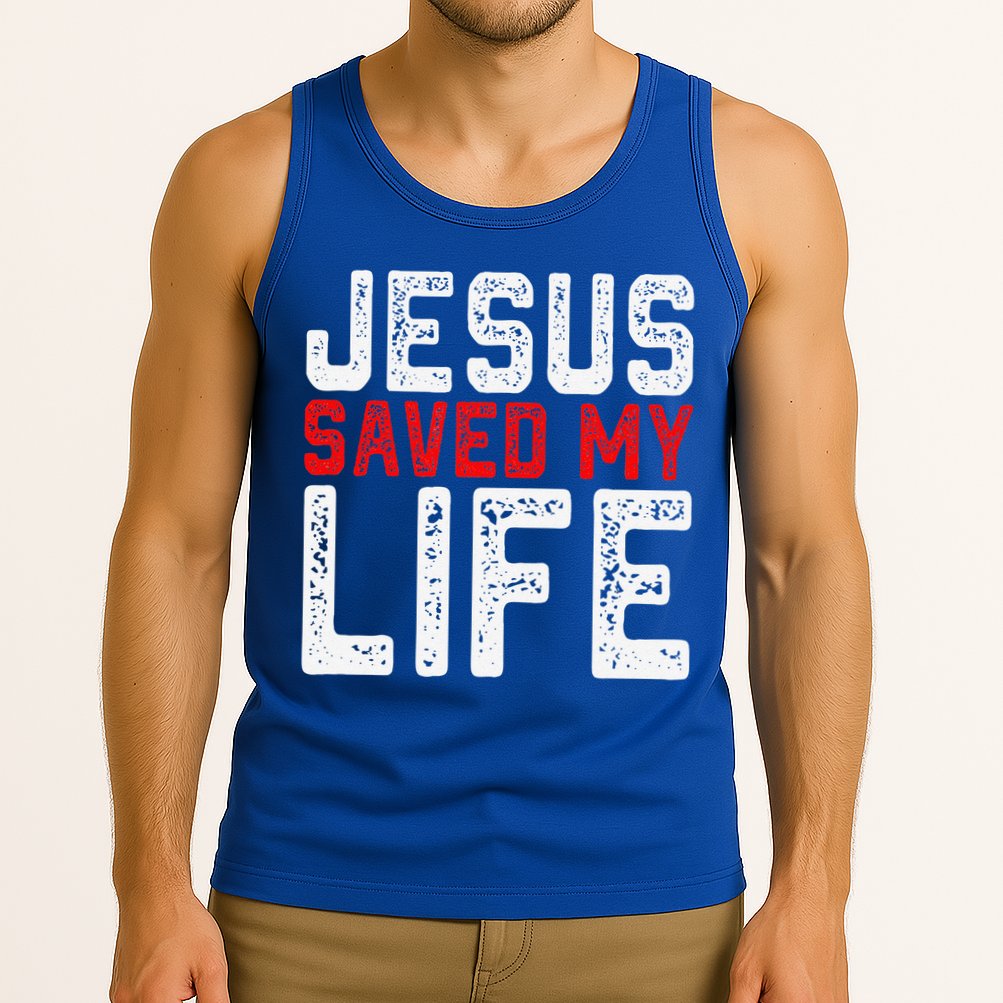 BOLD Christian Gift Jesus Saved My Life Tank Top