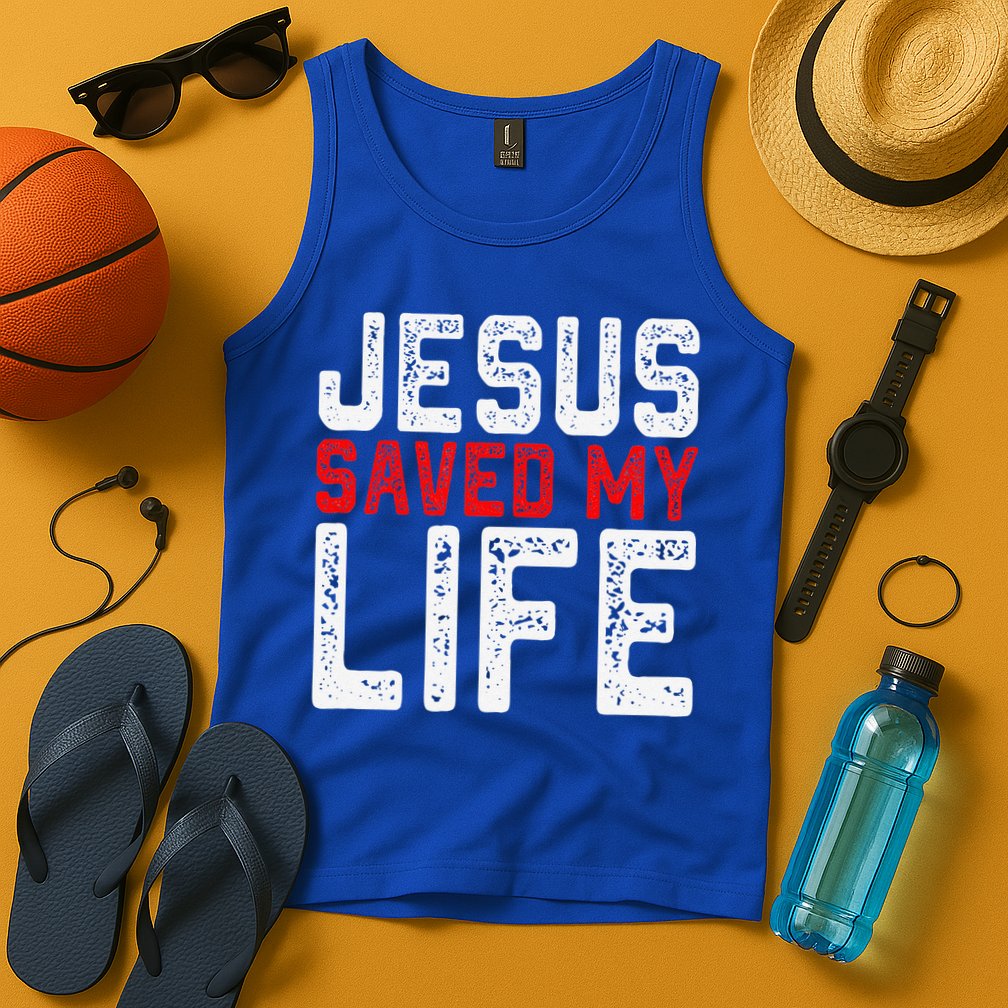 BOLD Christian Gift Jesus Saved My Life Tank Top