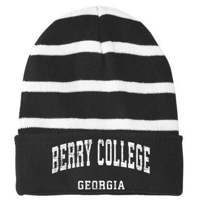 Berry College Georgia Ga Striped Beanie with Solid Band