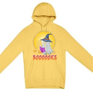 Boooks Cute Ghost Book Reading Halloween Costume Gift Premium Pullover Hoodie