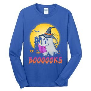 Boooks Cute Ghost Book Reading Halloween Costume Gift Tall Long Sleeve T-Shirt