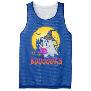 Boooks Cute Ghost Book Reading Halloween Costume Gift Mesh Reversible Basketball Jersey Tank