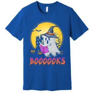 Boooks Cute Ghost Book Reading Halloween Costume Gift Premium T-Shirt