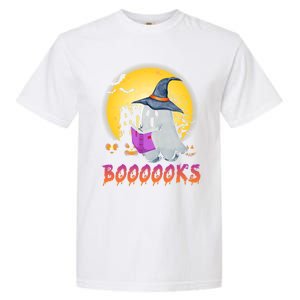 Boooks Cute Ghost Book Reading Halloween Costume Gift Garment-Dyed Heavyweight T-Shirt