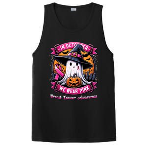 Breast Cancer Halloween In October We Wear Ghost Witch PosiCharge Competitor Tank