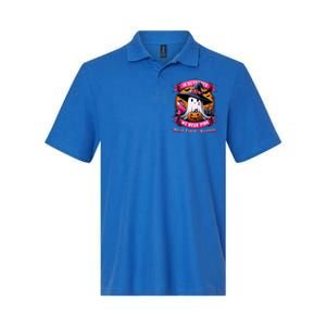 Breast Cancer Halloween In October We Wear Ghost Witch Softstyle Adult Sport Polo