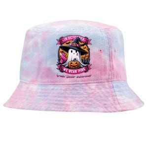 Breast Cancer Halloween In October We Wear Ghost Witch Tie-Dyed Bucket Hat