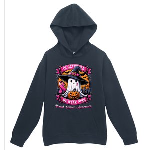 Breast Cancer Halloween In October We Wear Ghost Witch Urban Pullover Hoodie