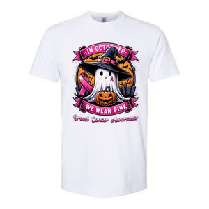 Breast Cancer Halloween In October We Wear Ghost Witch Softstyle CVC T-Shirt