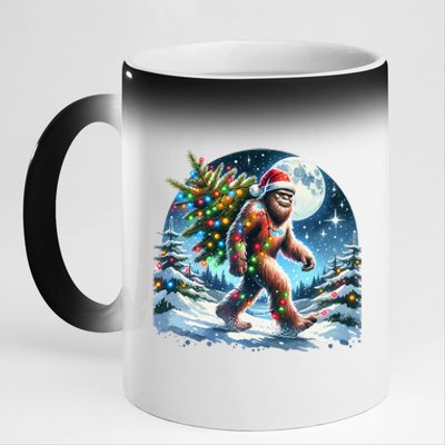 Bigfoot Christmas Holiday Sasquatch Xmas 11oz Black Color Changing Mug