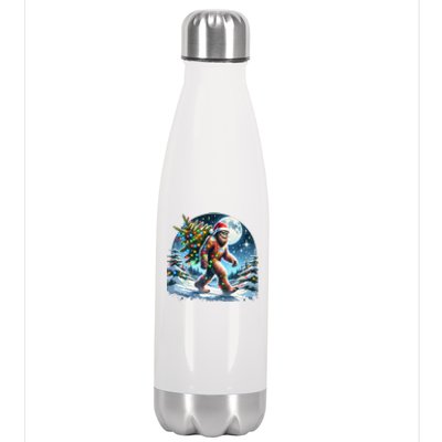 Bigfoot Christmas Holiday Sasquatch Xmas Stainless Steel Insulated Water Bottle