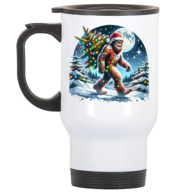 Bigfoot Christmas Holiday Sasquatch Xmas Stainless Steel Travel Mug