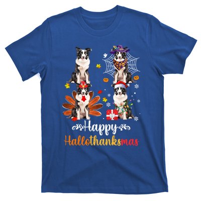 Border Collie Halloween Merry Christmas Happy Hallothanksmas Gift T-Shirt