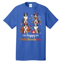 Border Collie Halloween Merry Christmas Happy Hallothanksmas Gift Tall T-Shirt