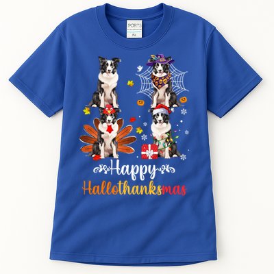 Border Collie Halloween Merry Christmas Happy Hallothanksmas Gift Tall T-Shirt