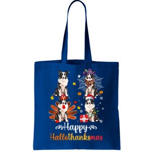 Border Collie Halloween Merry Christmas Happy Hallothanksmas Gift Tote Bag