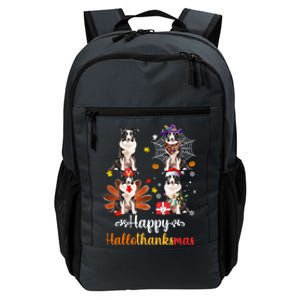 Border Collie Halloween Merry Christmas Happy Hallothanksmas Gift Daily Commute Backpack