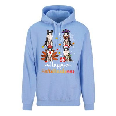 Border Collie Halloween Merry Christmas Happy Hallothanksmas Gift Unisex Surf Hoodie