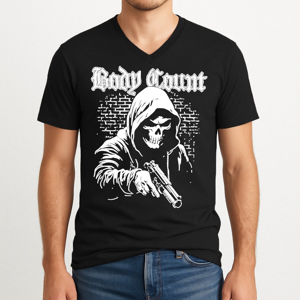 Body Count Hooded Skull V-Neck T-Shirt