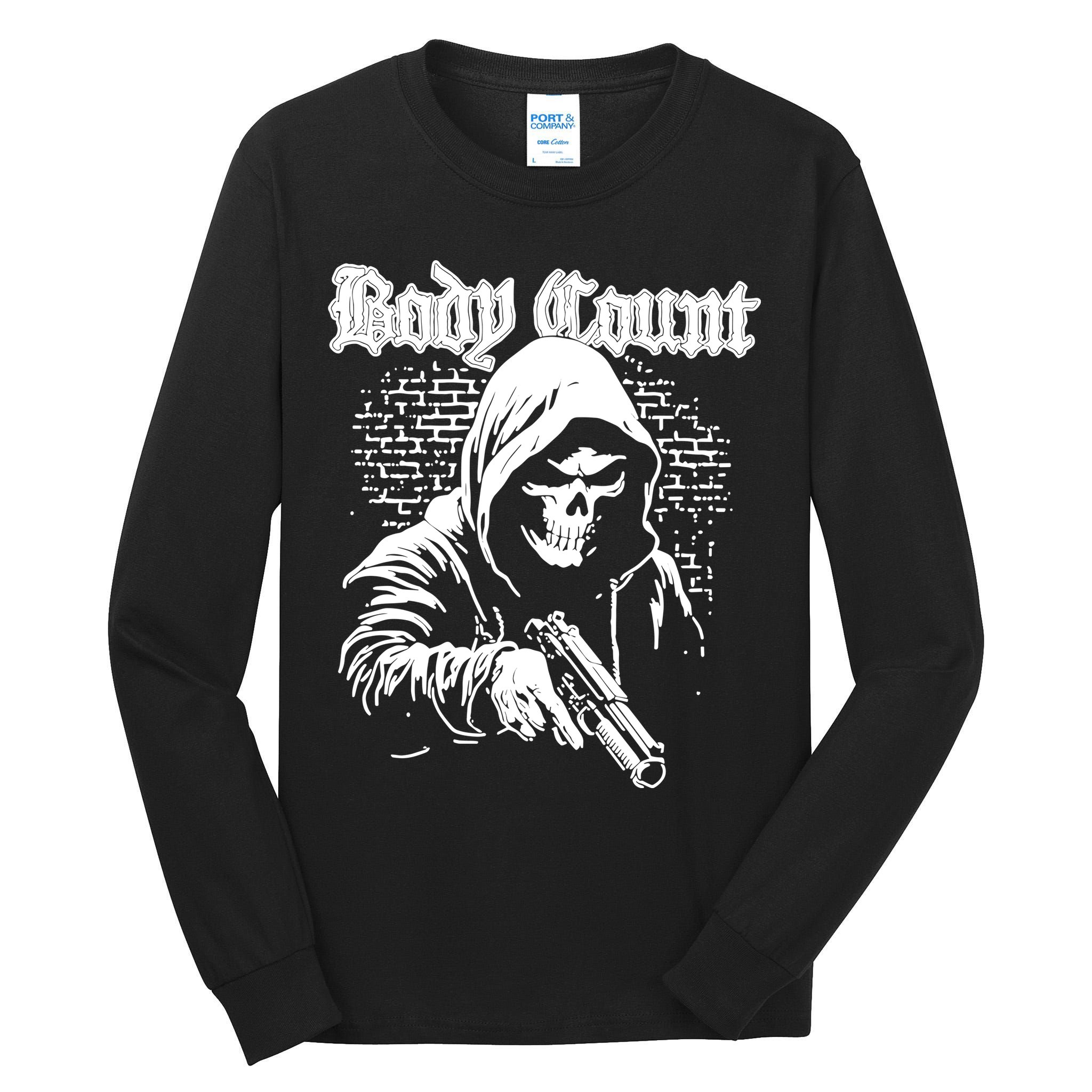 Body Count Hooded Skull Tall Long Sleeve T-Shirt