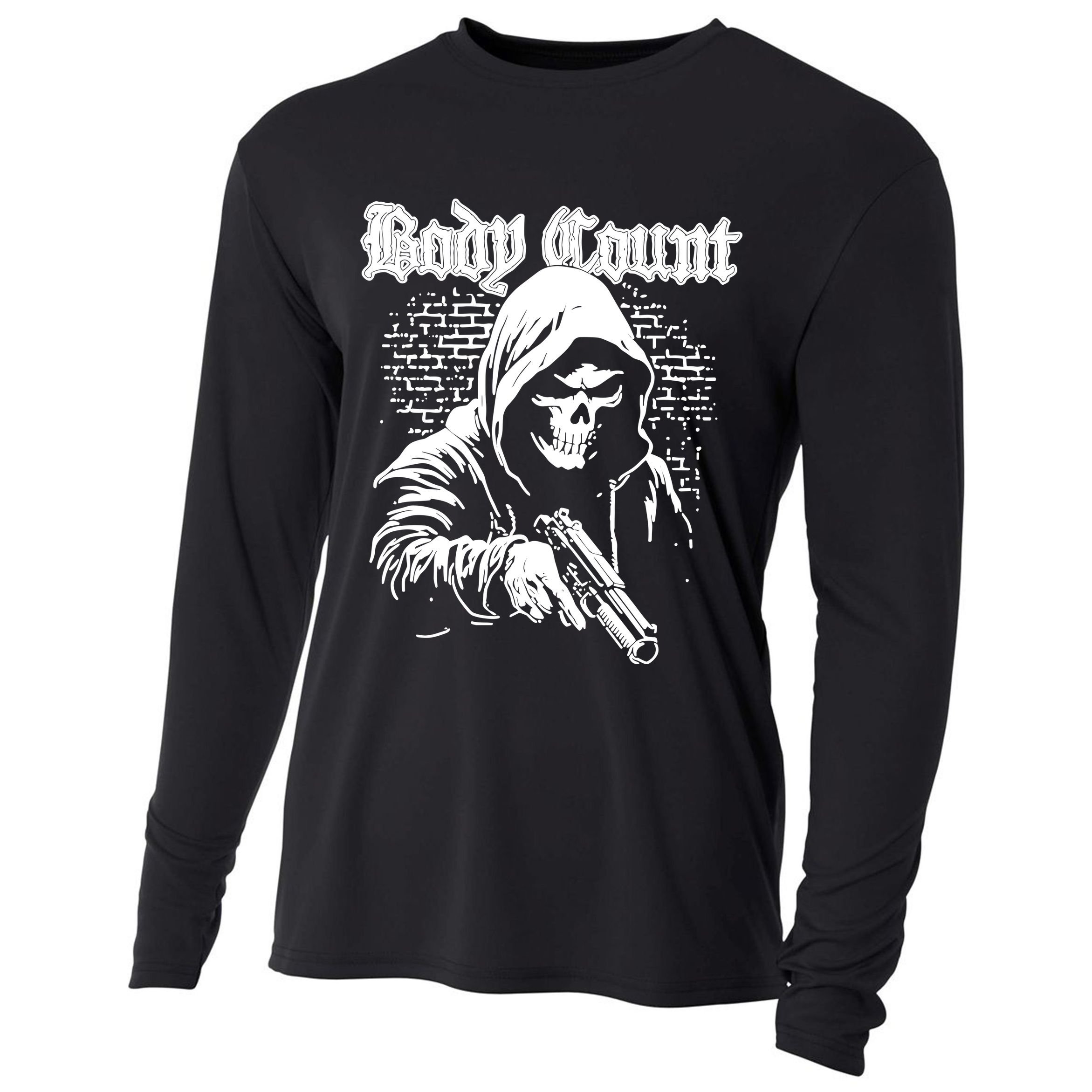 Body Count Hooded Skull Cooling Performance Long Sleeve Crew