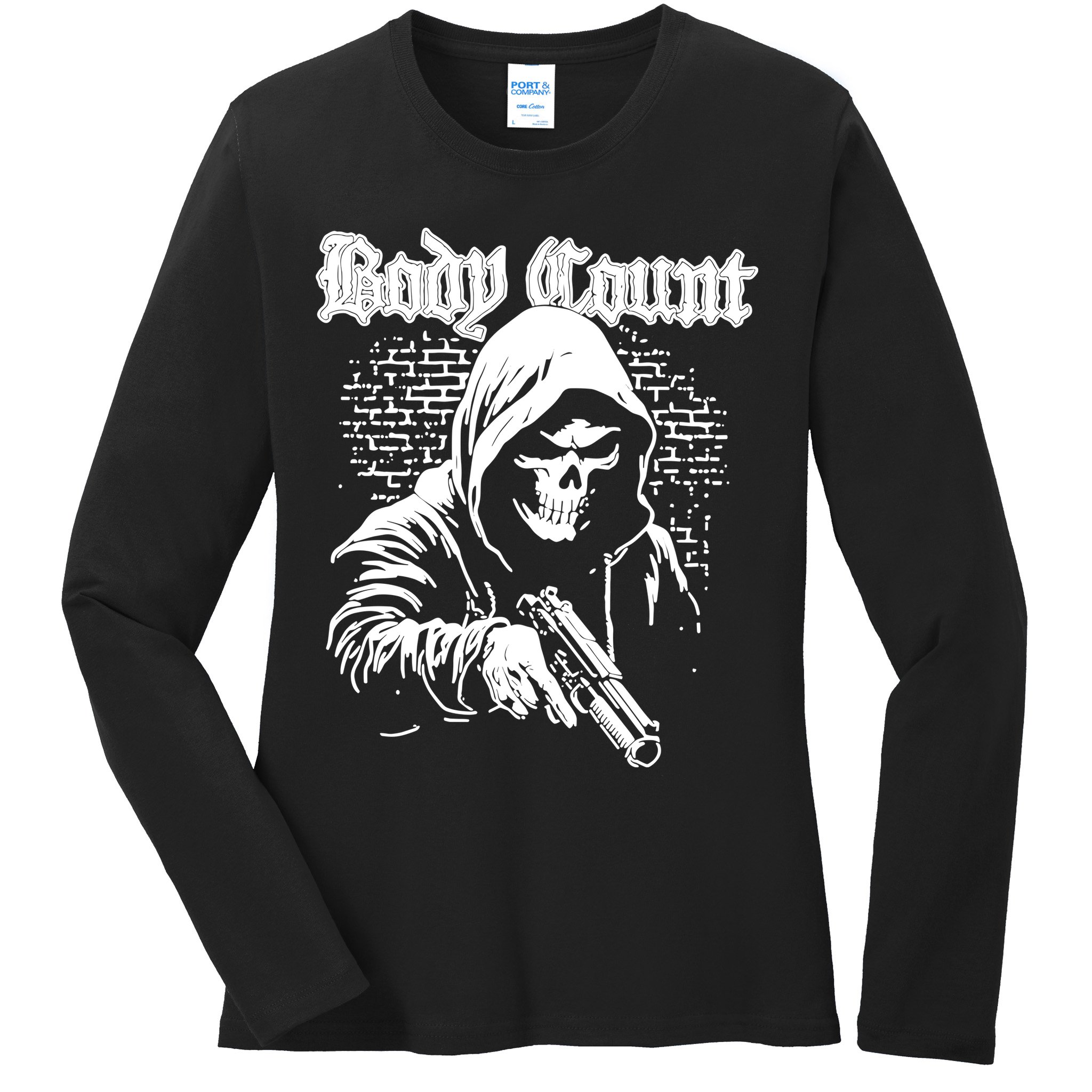 Body Count Hooded Skull Ladies Long Sleeve Shirt
