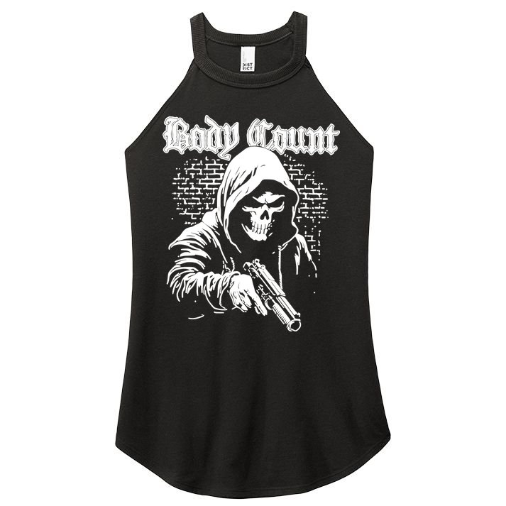 Body Count Hooded Skull Women's Perfect Tri Rocker Tank