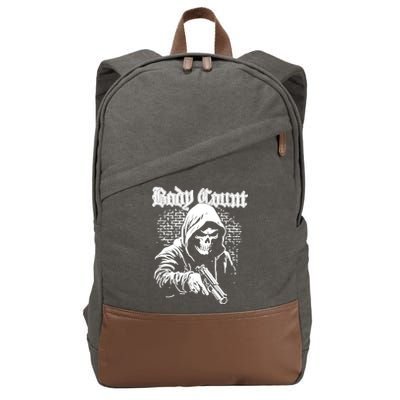 Body Count Hooded Skull Cotton Canvas Backpack