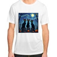 Black Cat Halloween Cat Lovers Starry Night Cat Van Gogh Adult ChromaSoft Performance T-Shirt