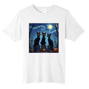 Black Cat Halloween Cat Lovers Starry Night Cat Van Gogh Tall Fusion ChromaSoft Performance T-Shirt