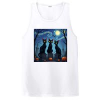 Black Cat Halloween Cat Lovers Starry Night Cat Van Gogh PosiCharge Competitor Tank