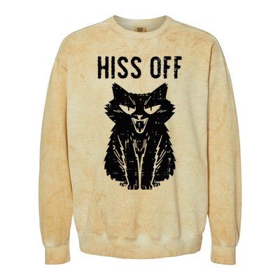 Black Cat Hiss Off Funny Meow Colorblast Crewneck Sweatshirt