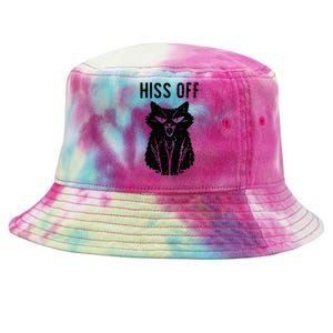 Black Cat Hiss Off Funny Meow Tie-Dyed Bucket Hat