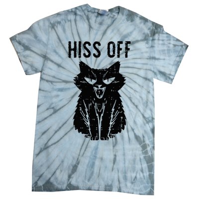 Black Cat Hiss Off Funny Meow Tie-Dye T-Shirt