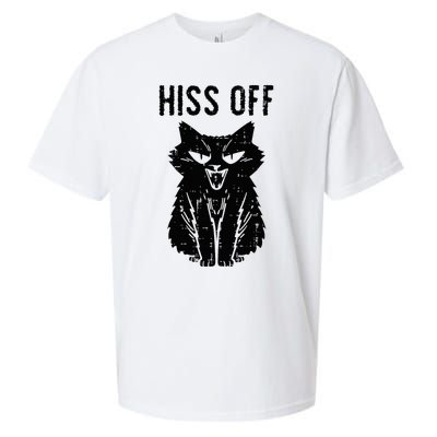 Black Cat Hiss Off Funny Meow Sueded Cloud Jersey T-Shirt