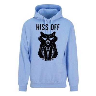 Black Cat Hiss Off Funny Meow Unisex Surf Hoodie