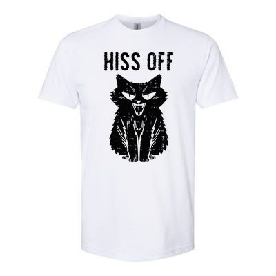 Black Cat Hiss Off Funny Meow Softstyle CVC T-Shirt