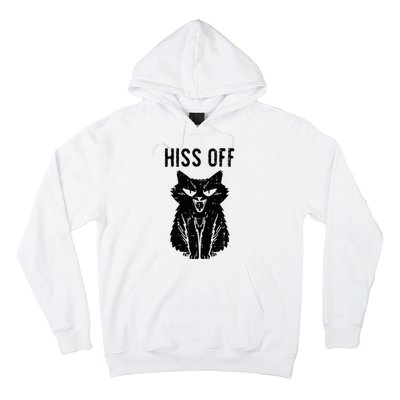 Black Cat Hiss Off Funny Meow Hoodie