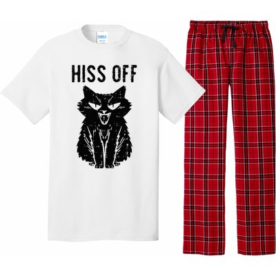 Black Cat Hiss Off Funny Meow Pajama Set