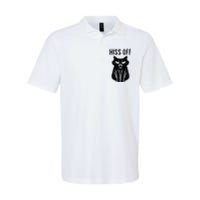 Black Cat Hiss Off Funny Meow Softstyle Adult Sport Polo